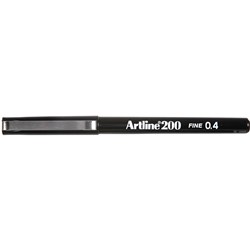 Artline 200 Black 0.4mm Permanent Fineliner