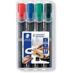 Staedtler Lumocolor 350 4 Assorted Chisel Permanent Marker