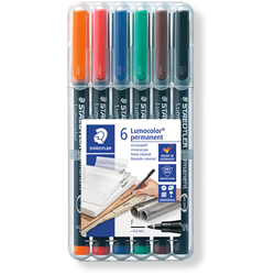Staedtler Lumocolor 318 6 Assorted Fine Permanent OHP Marker