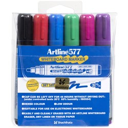 Artline 577 Assorted Whiteboard Bullet Markers Wallet 6