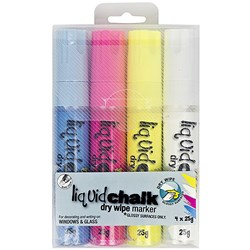 Marker Texta Liquid Chalk Dry Wipe Asst 15mm Chisel Nib