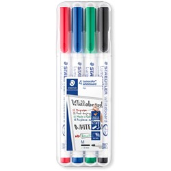 Staedtler Lumocolor 301 4 Assorted 1mm Bullet Whiteboard Marker