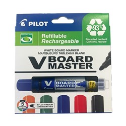 Pilot BeGreen V Master Asst Colour Bullet Whiteboard Marker