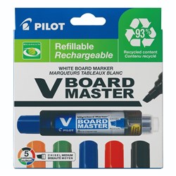 Pilot BeGreen V Master Asst Colour Chisel Whiteboard Marker