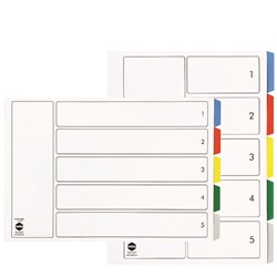 Dividers A3 Polypropylene 5 Tab Portrait