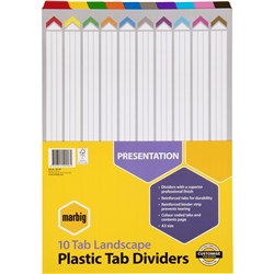 Dividers A3 Plastic Tabbed Board 10 Tab Multi-Coloured Landscape