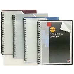 Marbig Clear Front/Grey A4 Refillable 20 Pocket Display Book