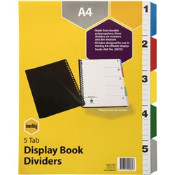 Dividers A4 Refillable Display Book 5 Tab