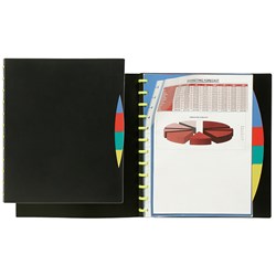 Book Display A4 Kwikzip Refillable W/Dividers 20 Pocket