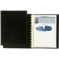 Book Display A4 Kwikzip Refillable 20 Pocket Black