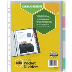 Dividers A4 Pocket 5 Tab