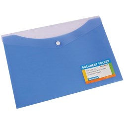Wallet Document Tropical Push Button A4 Blueberry