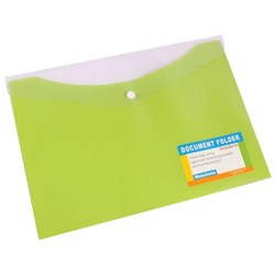Wallet Document Tropical Push Button A4 Lime