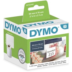 Label Dymo Labelwriter Name Badge/Diskette White 54mmx70mm