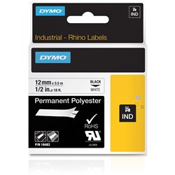 Label Tape 3M Rhinopro 12mmx5.5M Black On White