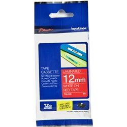 Brother P-Touch Tze-435 12mm White/ Red Label Tape