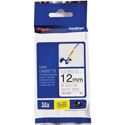 Brother P-Touch TZe-FX231 12mm Black/White Flexible Labelling Tape