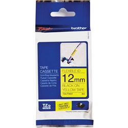 Brother P-Touch TZe-FX631 12mm Black/Yellow Flexible Labelling Tape