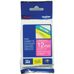 Brother P-Touch Tze-Mqp35 12mm White/Berry Pink Label Tape