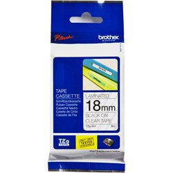 Brother P-touch Tze-141 18mm Black/Clear Label Tape