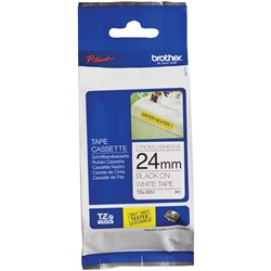 Brother P-Touch Tze-S251 24mm Black/White Strong Adhesive Label Tape