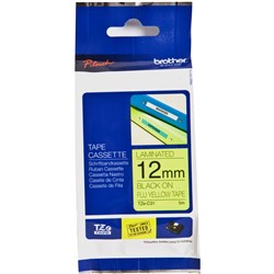 Label Tape Brother P-Touch Tze-C31 12mm Black/Fluro Yellow