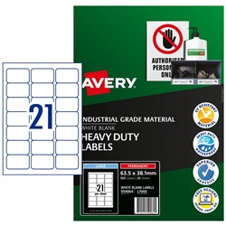 Label Laser Avery H/Duty Address L7060-25 63.5X38.1mm 21 P/Page