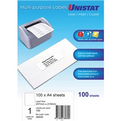 Label Laser/Ijet/Copier Unistat 1 P/Page