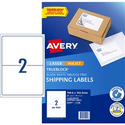 Avery Internet Shipping Labels L7168 2L/P/Sht 199.6X143.5mm