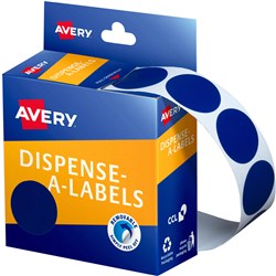 Label Avery Dispenser Pack Circle 24mm Blue