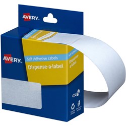 Label Avery Dispenser Pack Rectangle 76x27mm White