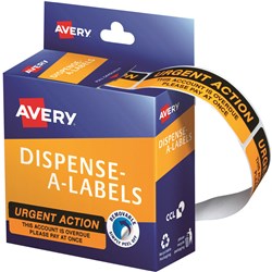 Label Avery Dispenser Pack Urgent Action 19X64mm