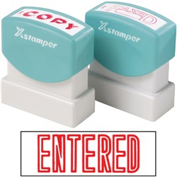 X-Stamper 1021 Entered Red Self Inking Stamp