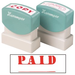 X-Stamper 1221 Paid Red Self Inking Stamp