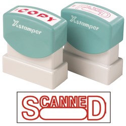 X-Stamper 1197 Scanned/Date Red Self Inking Stamp