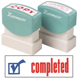 X-Stamper 2026 Completed Icon Red/Blue Self Inking Stamp