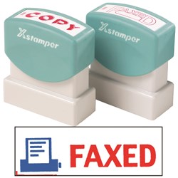 X-Stamper 2023 Faxed Icon Red/Blue Self Inking Stamp