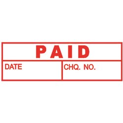 Stamp Deskmate Self Inking Paid (date/cheque) Red