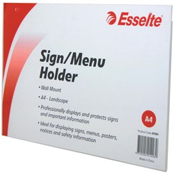 Esselte Menu Holder A4 Landscape Wall Mountable