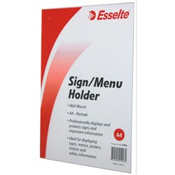 Esselte Menu Holder A4 Potrait Wall Mountable