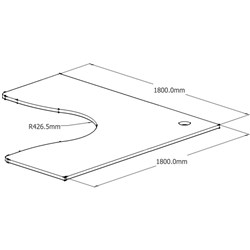 Rapid Screen Tops W1800Xw1800Xd700Mm Cornr White