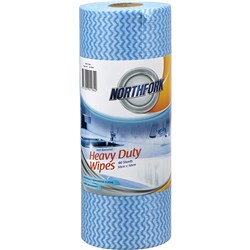 Northfork Heavy Duty Blue Antibacterial Perforated Wipes