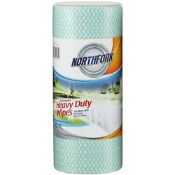 Northfork Heavy Duty Green Antibacterial Perforated Wipes