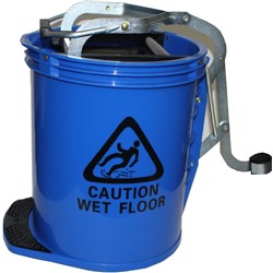 Cleanlink Metal Mop Bucket Heavy Duty Wringer 16 Litres Blue