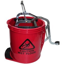 Cleanlink 16L Heavy Duty Wringer Red Mop Bucket