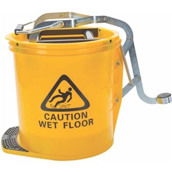 Cleanlink 16L Heavy Duty Wringer Yellow Mop Bucket