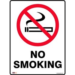 Zions No Smoking 45x60cm Polypropylene Prohibition Sign