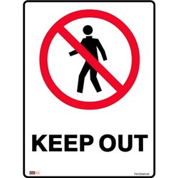 Zions Keep Out 45x60cm Polypropylene Prohibition Sign