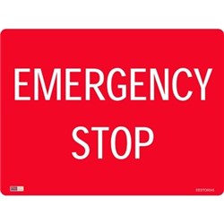 Zions Emergency Stop 45x60cm Polypropylene Emergency Sign