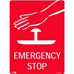 Zions Emergency Stop (Picture) 45x60cm Polypropylene Emergency Sign